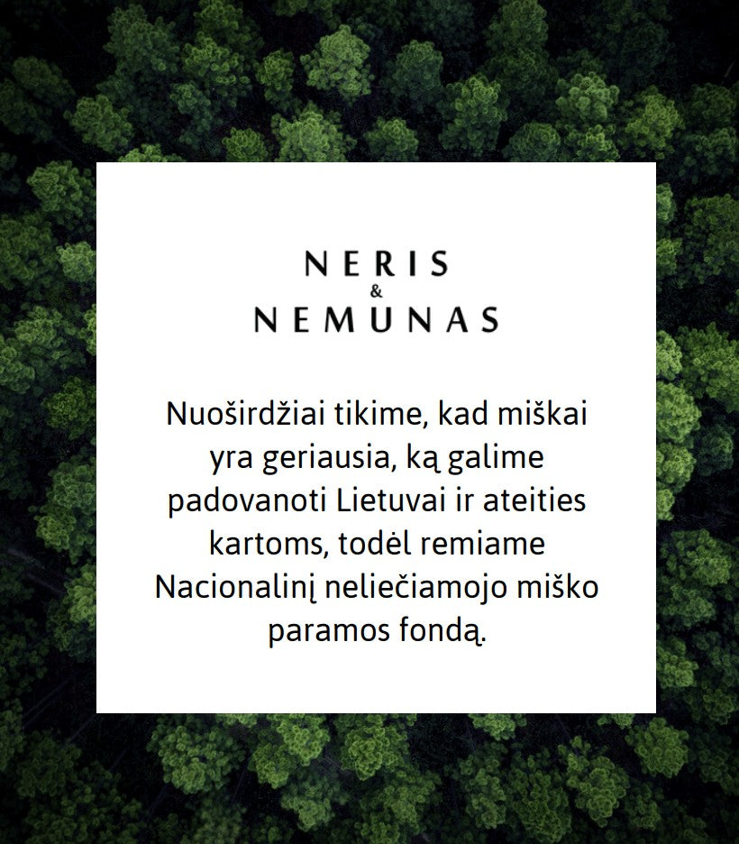 Kortelės kita pusė: „Nuoširdžiai tikime, kad miškai yra geriausia, ką galime padovanoti Lietuvai ir ateities kartoms, todėl remiame Nacionalinį neliečiamojo miško paramos fondą.“